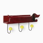 Dachshund Shelf with Hooks (16")