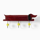 Dachshund Shelf with Hooks (16")