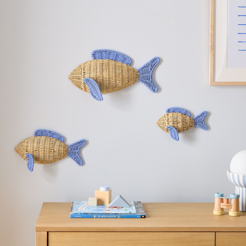Rattan Fish Wall Art (Set of 3) by West Elm
