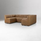 Anniina Channeled U-Shaped Leather Dining Banquette (106"&ndash;120")