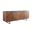 Chevron Walnut Media Console (79")