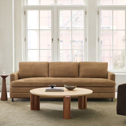 Clarisse Leather Sofa (76"–96")