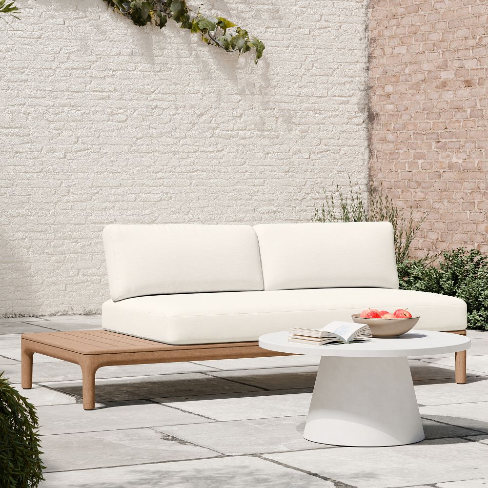 Catalina Outdoor Reversible Armless Sofa w/ Table (77") by West Elm