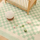 Soft Checkered Washable Shag Rug