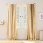 Open Box: Pinstripe Ruffle Blackout Curtain (48"W x 84"L) - Sunshine Yellow