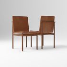 Open Box: Framework Leather Dining Chair, Set of 2 - Saddle Leather Nut, Dark Walnut