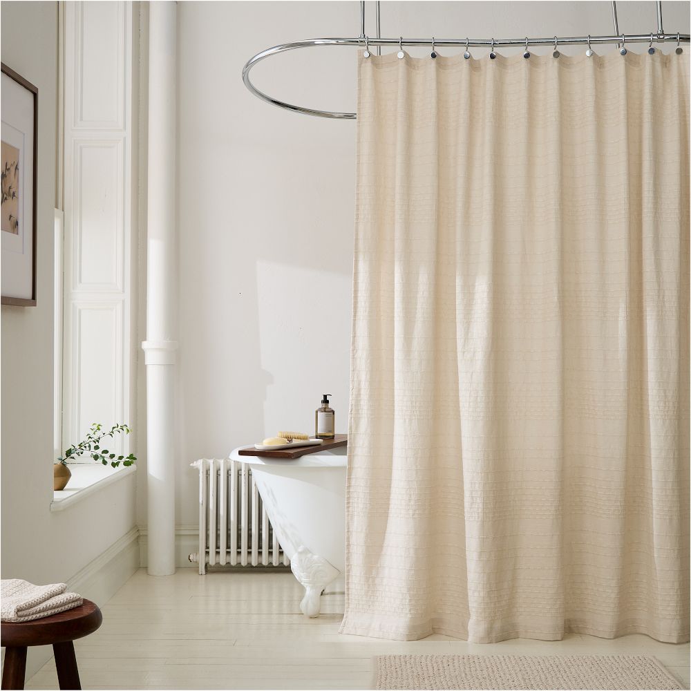 West Elm - Reese Cotton/Linen Shower Curtain, Sand