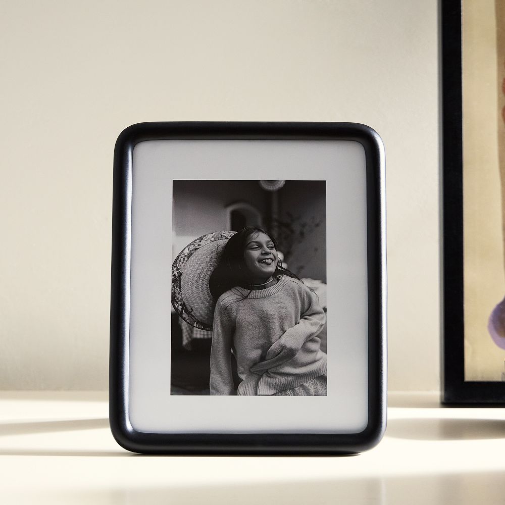 Modern Rounded Metal Tabletop Frame - Matte Black, 8X10