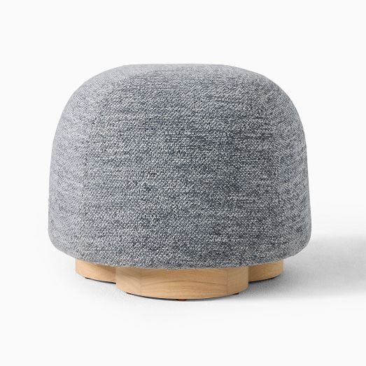 Open Box: Gumdrop Swivel Ottoman - Chunky Chenille Graphite
