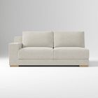 Open Box: Build Your Own Dalton Sectional, Left-Arm 2 Seater Sofa - Performance Distressed Velvet Frost Gray, Almond