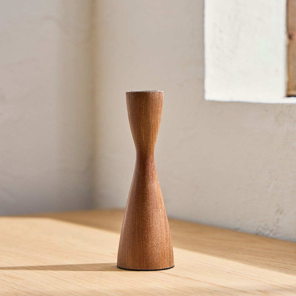Tira Wood Taper Holders - Medium, Dark Ash, Set of 2