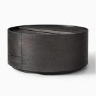 Open Box: Volume Round Storage Drum Coffee Table (36") - Blackened Oak