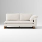 Open Box: Harmony Petite Right-Arm 2.5 Seater Sofa Bench - Performance Basketweave Alabaster, Walnut