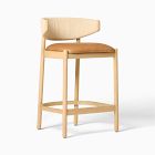 Open Box: Ezra Counter Stool, Ludlow Leather, Sesame, Blonde