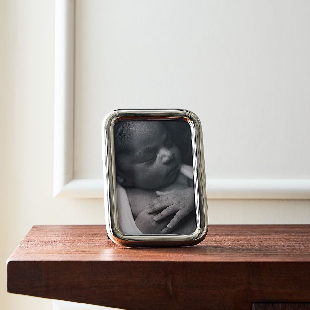 Modern Rounded Metal Tabletop Frames - Chrome, 4X6