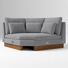 Open Box: Harmony Wedge - Performance Distressed Velvet Pewter, Dark Walnut