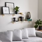 Linear White Lacquer Wall Shelves with Jordan Brackets