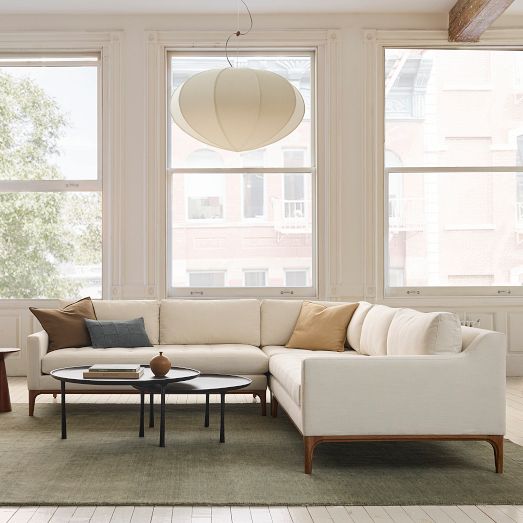 Parker Tufted 3-Piece L-Shaped Sectional (108") by West Elm