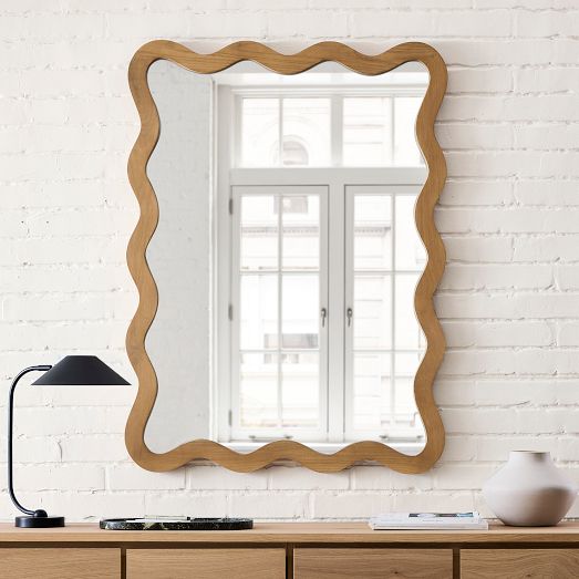 Wavy Wood Wall Mirror by West Elm