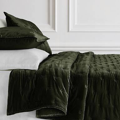 Lush Velvet Tack Stitch Quilt & Shams