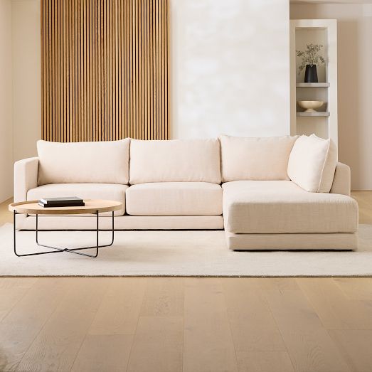 Melbourne 2-Piece Bumper Chaise Sectional (116"-131") by West Elm