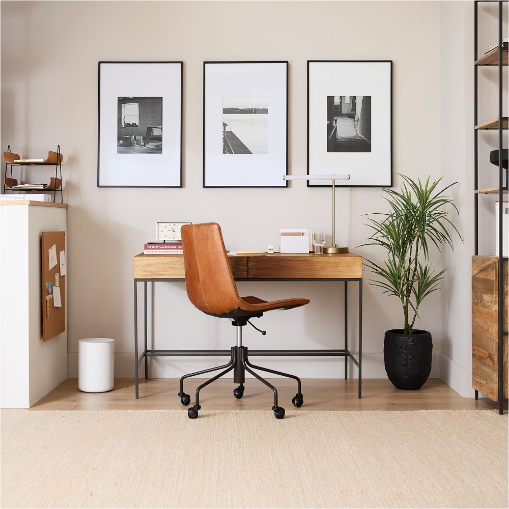 Industrial Solid Wood Storage Desk (48") by West Elm