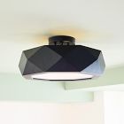 Faceted Wood Flush Mount (15")