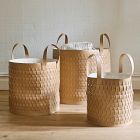 Round Leather Handled Baskets