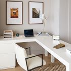 Parsons L-Shaped Desk (86") &amp; File Cabinet Set