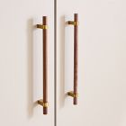 Modernist Wood &amp; Antique Brass Hardware
