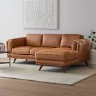 Zander Leather 2-Piece Chaise Sectional (91.5")