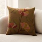 Embroidered Ribbed Floral Pillow Cover