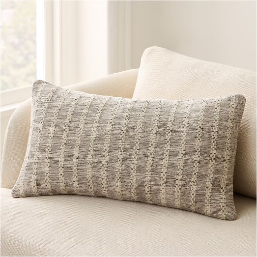 Mixed Basketweave Stripe Pillow Cover by West Elm