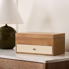 Open Box: Two-Tone Wood Jewelry Box, Double Drawer (7" x 7")