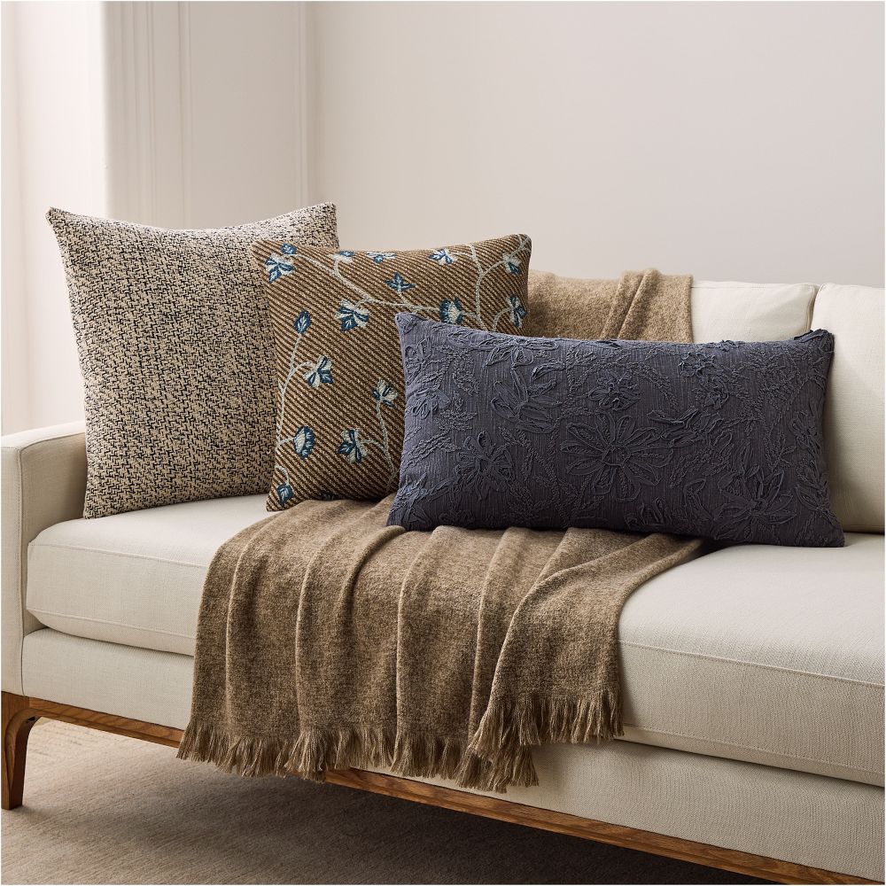 Floral Texture Mix Pillow & Throw Set | West Elm