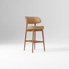 Open Box: Hyde Leather Bar Stool (30"H) - Ludlow Leather Cumin, Cool Walnut
