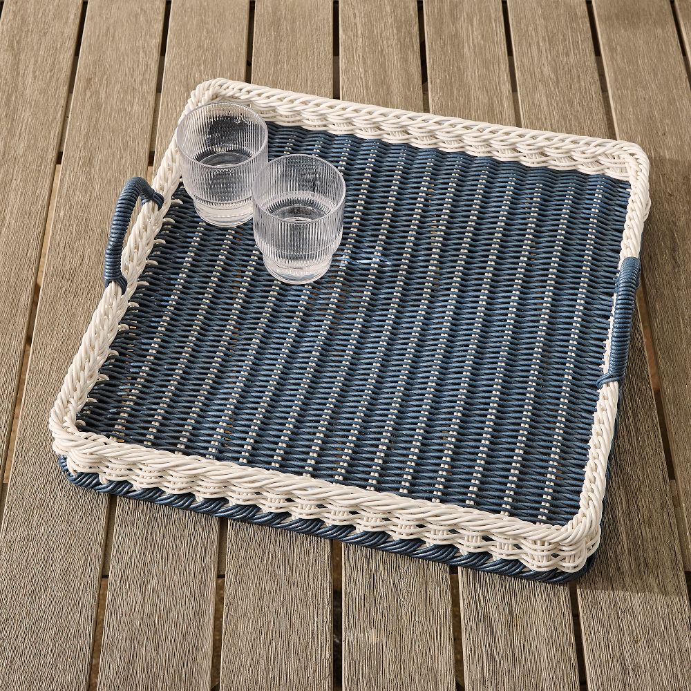 Ronny Outdoor Wicker Square Tray