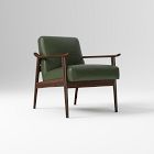 Open Box: Mid-Century Leather Show Wood Chair - Saddle Leather Banker, Espresso