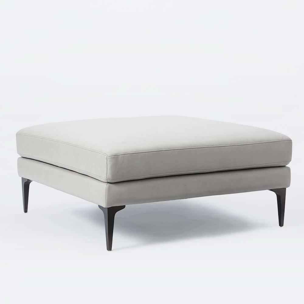 Andes Leather Ottoman by West Elm