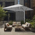 Contract Grade 10' Square Cantilever Outdoor Patio Umbrella - Rustproof Aluminum Frame with Base