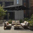 Contract Grade 10' Square Cantilever Outdoor Patio Umbrella - Rustproof Aluminum Frame with Base