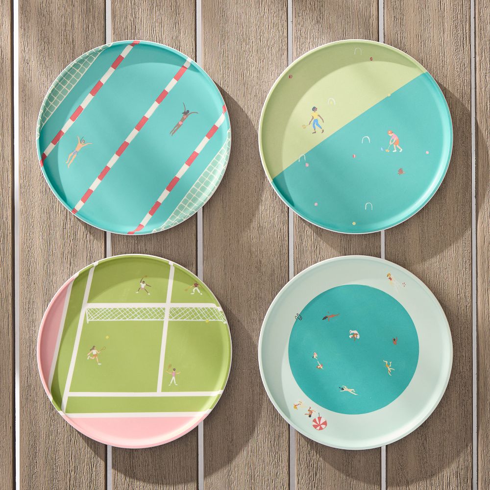 Modern Melamine Outdoor Sporting Salad Plate Sets