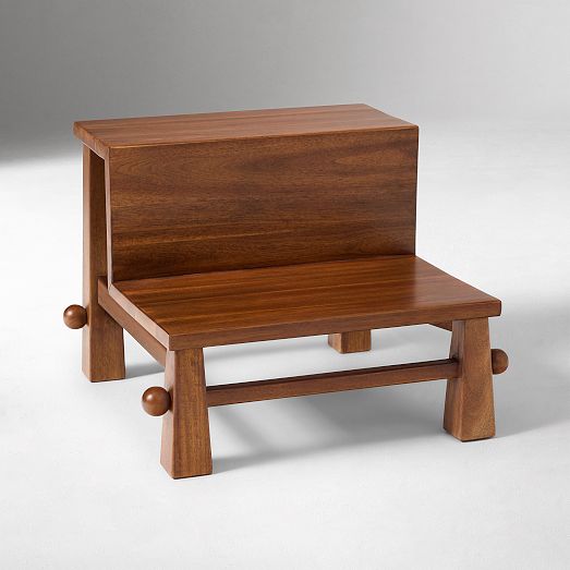 Pierce & Ward Step Stool Cool Walnut | West Elm