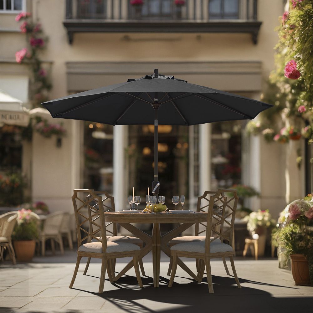 9' Round Outdoor Patio Umbrella - Rustproof Aluminum Tilt Frame by West Elm