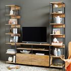 Industrial Modular Media Set w/ Bookshelves (83")