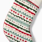 Scandi Embroidered Stripes Stocking