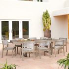 Portside Wood Outdoor Extendable Dining Table (76.5"&ndash;106") &amp; Stacking Chairs Set