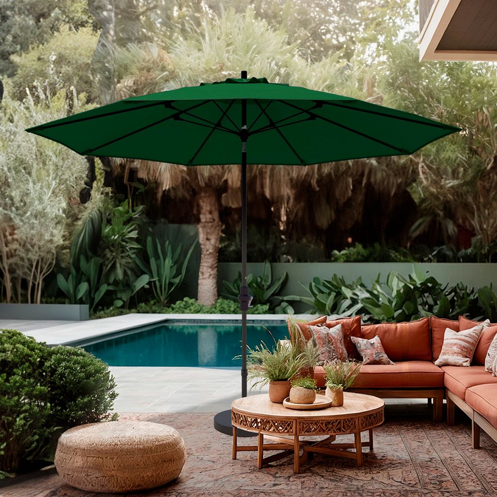 Premium 11' Round Outdoor Patio Umbrella - Rustproof Aluminum Tilt Frame by West Elm