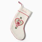 Scandi Embroidered Heart Stocking