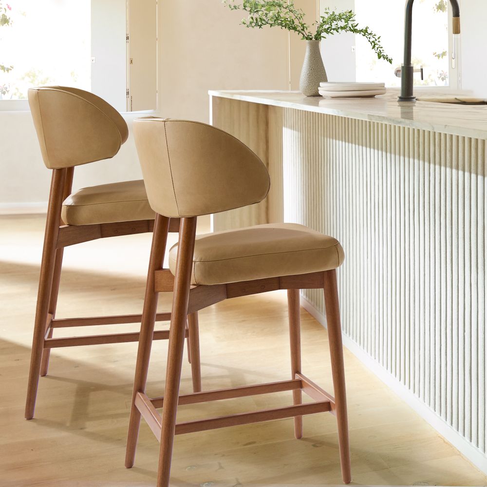 Hyde Leather Bar & Counter Stools by West Elm